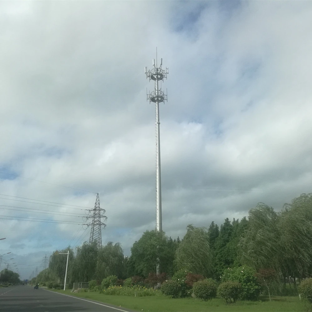 4G Cell Monopole Tower for Telecommunication Industry