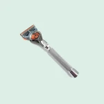 5 Blade Long Handle Pivot Ball Razor / Chrome Diamond Pattern