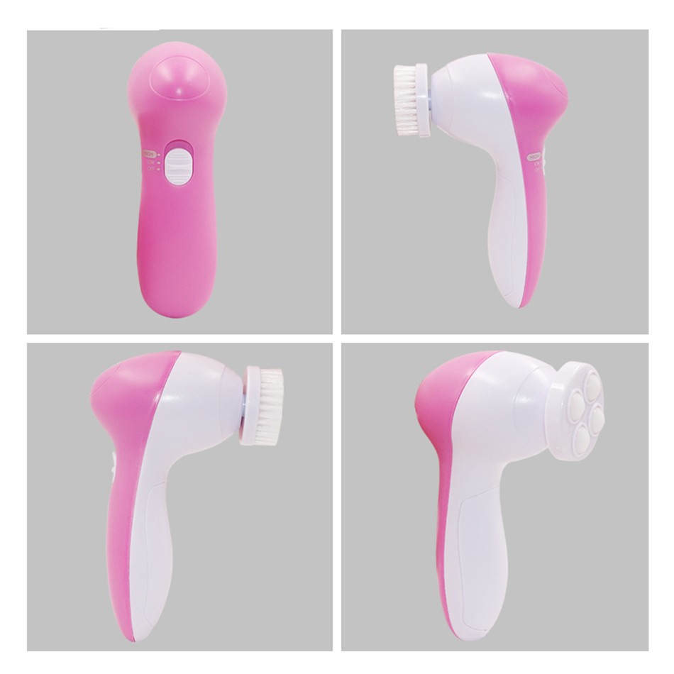 5 In 1 Electric Face Massage Facial Cleansing Brush Body Cleansing Massage Mini Beauty Massager Brush Pore Cleansing Instrument