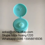 60g 65g plastic baby powder bottle/talcum powder containers with flip top cap/white bottle with green lid
