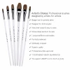 6pc TANI Paint Brush Weasel Hair Acrylic Handle Drawing Coloring Super Water Absorption Paint Brushes Art Supplies