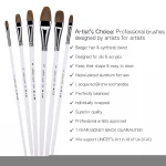 6pc TANI Paint Brush Weasel Hair Acrylic Handle Drawing Coloring Super Water Absorption Paint Brushes Art Supplies