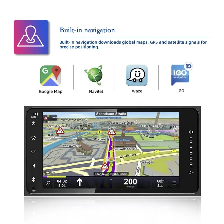 7 Inch Corolla Android GPS Car MP5 Player Navigation Car Radio Rear View Camera USB Playback 1080P 4K HD Video