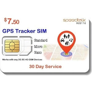 $7.50 GPS Tracker SIM Card - Kid Senior Pet Vehicle Tracking Device - Compatible With 2G 3G 4G GSM Devices - Roaming Available