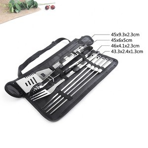 7pcs  Stainless Steel Charcoal Barbecue Grill Accessories BBQ Tools Set with Carry Bag