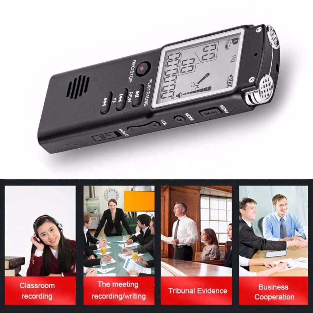 8G 16G Portable Professional Digital Voice Recorder USB 2.0 LCD Display Audio Voice Recording Dictaphone