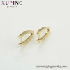 97412 xuping indonesia artificial fine diamond jewelry, V hoop earring