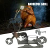 A3685 Amazon Barbecue Meat Grill Stand Outdoor Picnic Bracket Stainless Steel BBQ Motorcycle Shape Grill