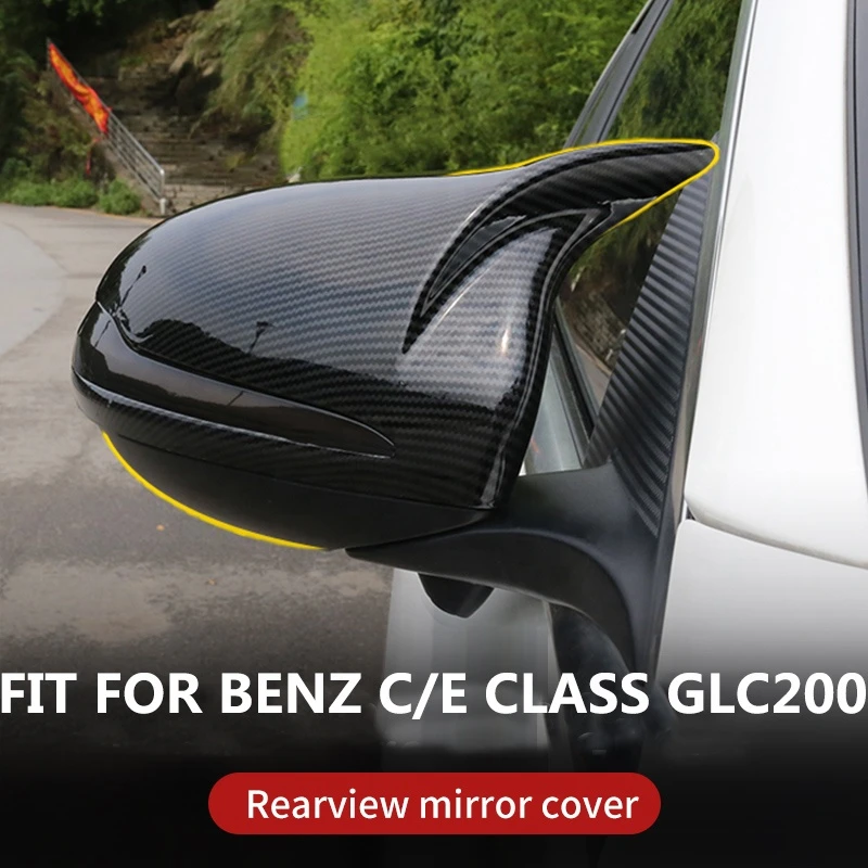 ABS Carbon Fiber Rearview Mirror Cover Shell For Benz C E Class C260L GLC200 Auto Protection Decoration Accessories