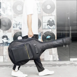Acoustic Guitar Double Straps Padded Guitar musical Instrument Bags black   bass Guitar bag