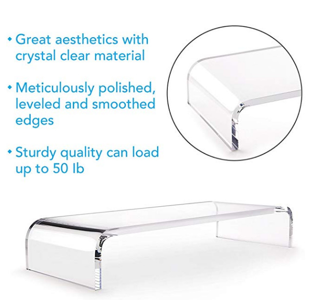 Buy Acrylic Monitor Stand Riser For Home Office Internet Caf Plexiglass ...