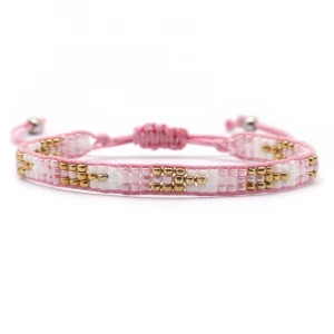 adjust knot woven patterns braid wax rope string bead strand bracelet