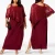 Import Africa Clothing Solid Color Irregular Split Dress Oblique Shoulder Stitching Lace Sequin Banquet Plus Size Dress from China