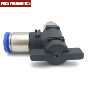 air Pneumatic fittings Push to connect male elbow shut off Ball valves