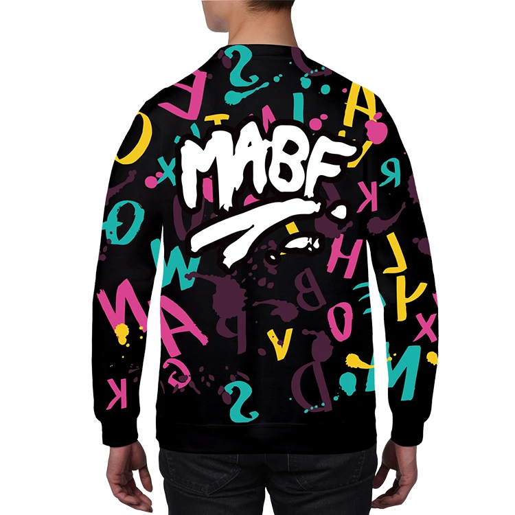 All Over Sublimation Printing Crewneck Sweatshirt Customized Hoodies Long Sleeve With Logo