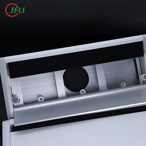 Aluminum alloy office furniture desk 120*300 mm square wire cable grommet table cover box