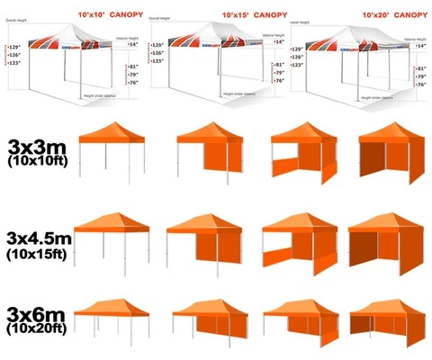 Aluminum frame pop up tent advertising gazebo 10x20 canopy tent