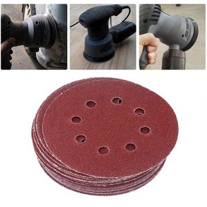 aluminum oxide red abrasive sanding disc with holes