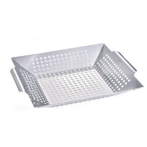 Amazon best seller BBQ Accessories stainless steel grill basket Vegetable Grill Basket
