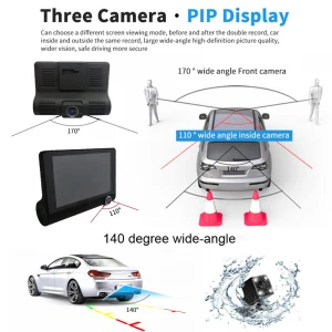 Amazon hot sale Dash Cam 3 Dashboard Camera Recorder 4 Inch Screen Video DVR HD Car Black Box Rearview Car DVR Driving Recorder