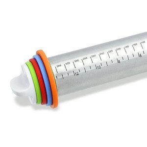 Amazon Hot Sell Adjustable Rolling Pin With 4 Multi color Removable Rings