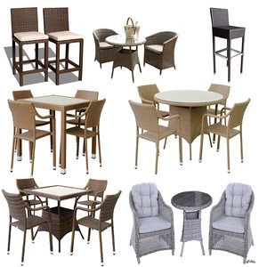Amazon hot selling 4 chairs and square table  sets wicker outdoor furniture