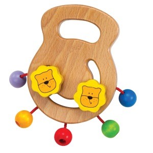 Animal design beechwood used hard toys for baby wooden baby teething toy