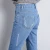 Import Apparel 50&#039;s Vintage tassels fringe blue denim pants women Casual pocket High Waist Jeans 2018 autumn girl Loose wide leg jeans from China