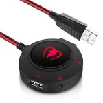 Arkartech GM280  Audio Adapter USB 2.0 Hub  with Microphone and 3.5mm Jack for headphones