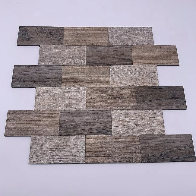 Art3d Peel and Stick Tile Backsplash for Kitchen Bathroom Stickon PVC Light Aspen Wood mosaic Tile for Fireplace