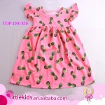 Baby Girl Cotton Frocks Design Flutter Sleeve Baby Girl Summer Dress One Piece Pearl Dress