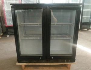 Back Bar Cooler On Counte   Black Display Showcase   countertop  refrigerator equipment