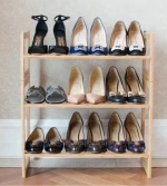 BAMBKIN 2-6Tiers  natural bamboo shoe rack eco-friendly material storage rack