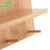 Bamboo plywood Modular Wall Shelf with 2 hooks New Design Wall mounted shelf for home decoration