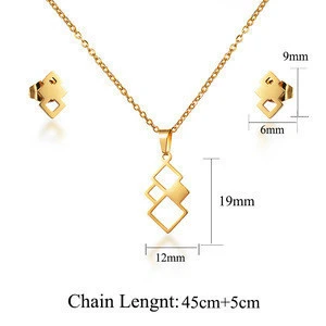 Baoyan fashion 18k gold sacred geometry necklace women jewelry set