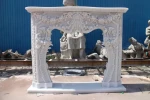Beautiful indoor decoration hand carved natural marble fireplace