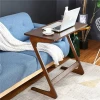 Big Size Z-ShapeBamboo Sofa Couch Coffee End Table,  Portable Laptop Desk Bed Side Table Snack Table