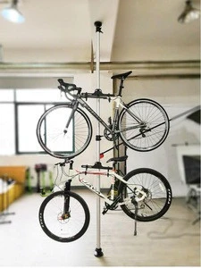 bike stand bike rack bike floor stand alloy stand with two steel hooks, can hang max 6 bikes.