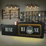 black metal Industrial style retro restaurant cashier counter club water bar coffee shop reception counter