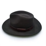 Black wool felt men fedora hats for man