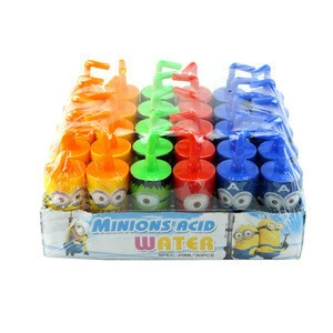 Box packing cartoon minions shape cup fruit flavour liquid sour spray candy
