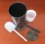 Brown chrome electroplate toilet brush holder set printed white coating toilet roll holder