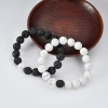 BSSSL001 New Trending His And Hers Couple Bracelet White Turquoise&black Stones Distance Bead Bracelet Man Christmas