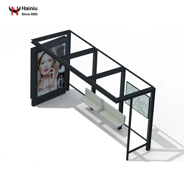 bus shelter materials advertising equipment light box solar bus stop with bench
