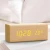 Import Buy Online Office Promotion Custom Logo Displays The Time 12 Or 24Hour Date Temperature Wooden Clock from China