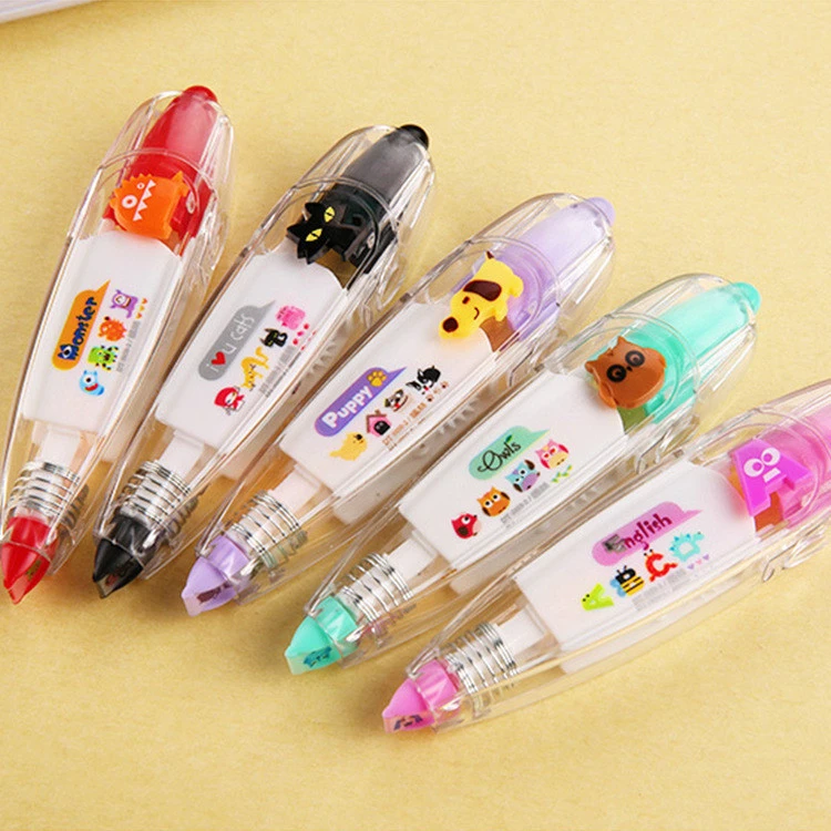 Cartoon Classic transparent Push-type lace correction tapes stationery supplies fruit  pattern  6mm*4m
