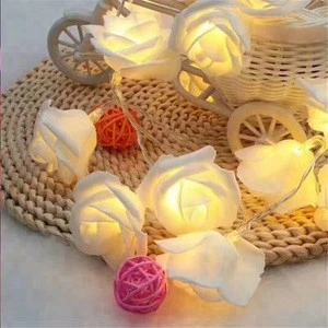 CE ROSH Outdoor String Lights LED Rose Flower Fairy Lights String