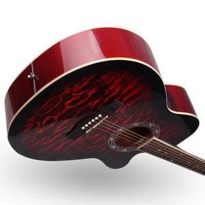 cheap 40&#39;&#39; beginner nice flame acoustic  guitars  in china