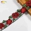 Chemical polyester embroidery french flower ribbon guipure lace trim wholesale for garment accessory