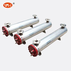 China Top Quality flange type double shell side heat exchanger of copper tube evaporator for 3hp water chiller
